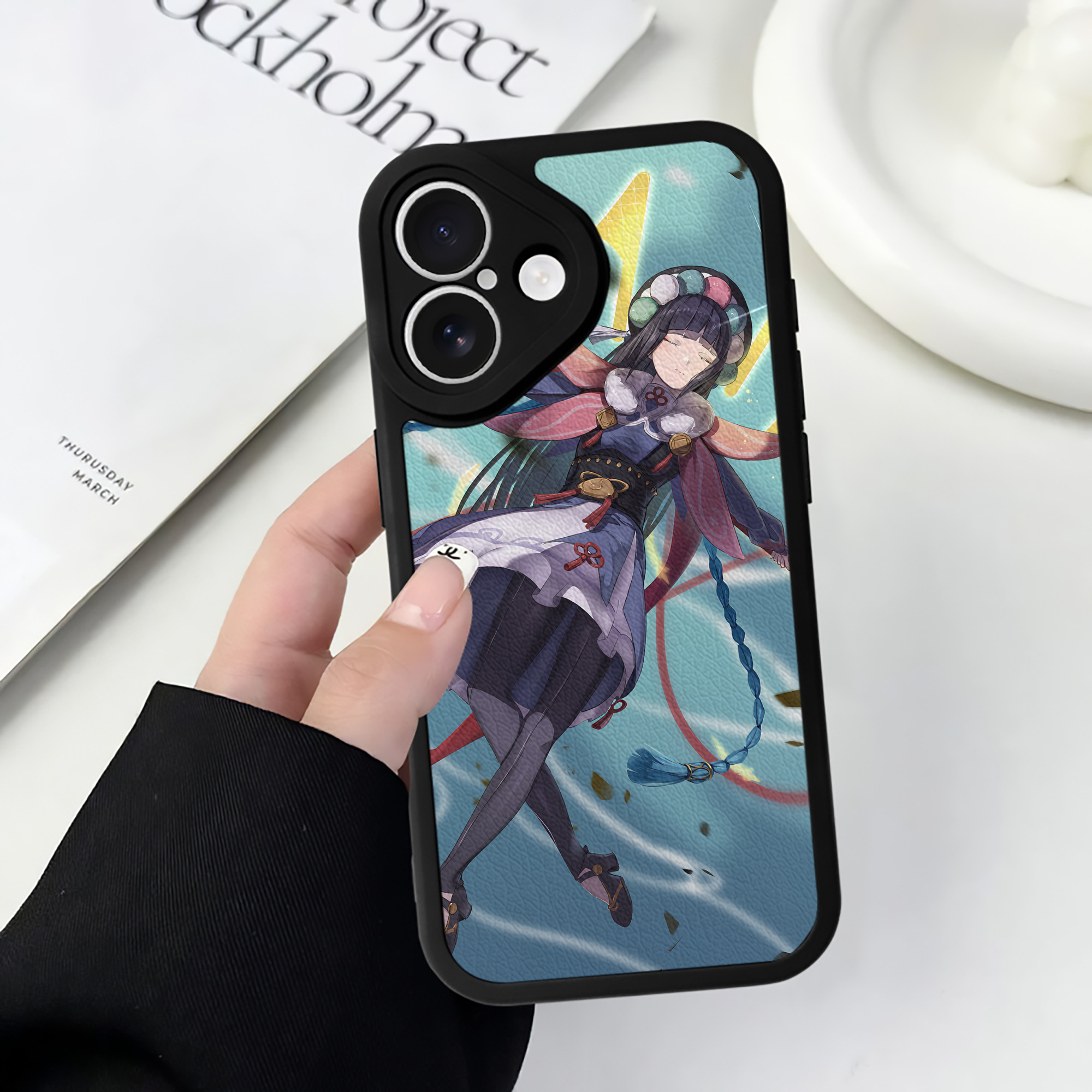 げんし神 genshin 【iPhone 16シリーズ対応】シリコンスマホケース（レザー調） 材質：シリコン